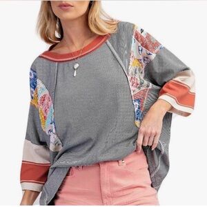 Easel Multicolor Patchwork Shirt